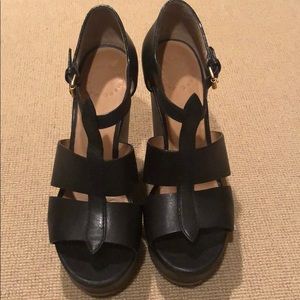 Marc by Marc Jacobs Black Platform Leather Wedges
